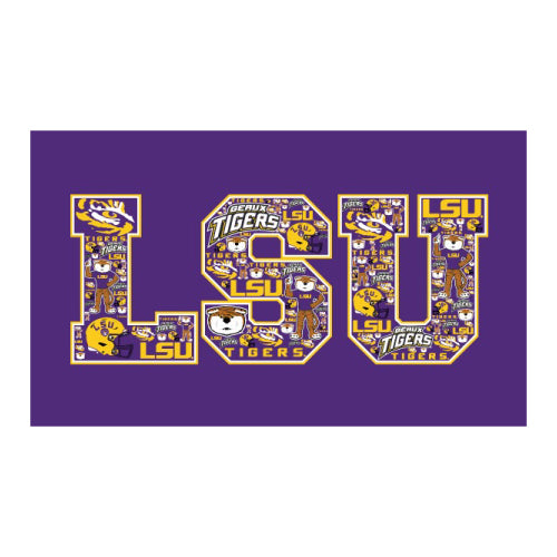 LSU - Logo Collage 3'x 5'