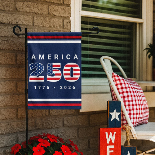 USA 250th Anniversary 12" x 18" Polyester Garden Flag - Blue