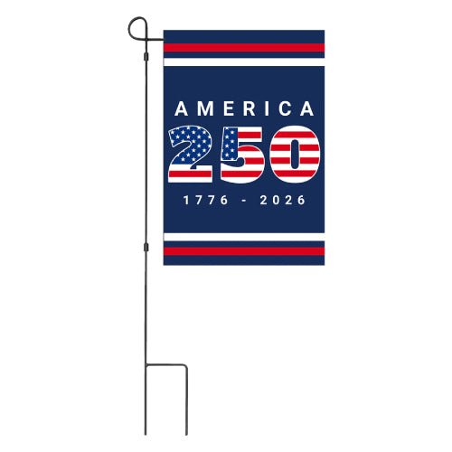 USA 250th Anniversary 12" x 18" Polyester Garden Flag - Blue