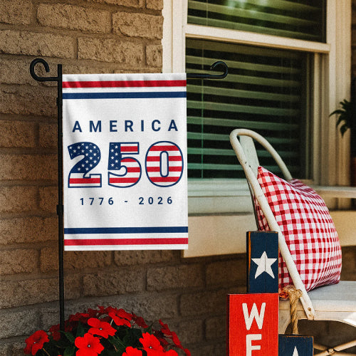 USA 250th Anniversary 12" x 18" Polyester Garden Flag - White