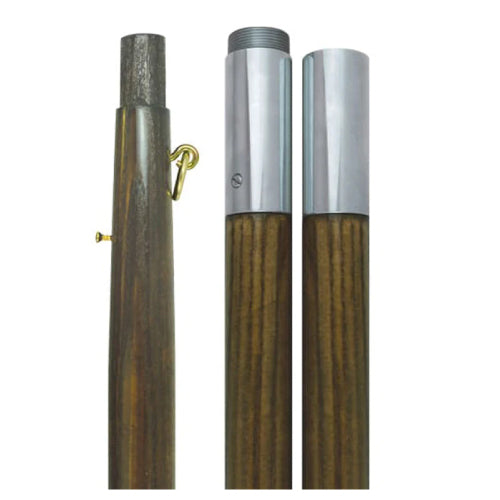 Oak Finished Poles - Chrome Joint